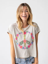 Load image into Gallery viewer, Frankie Cotton Boxy Tee Shirt - Moonstruck Peace Sign