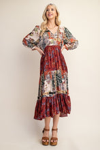 Load image into Gallery viewer, Mixed Print Midi Dress
