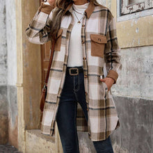 Load image into Gallery viewer, Women&#39;s Polished Plaid Long Coat