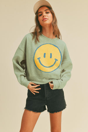 Smile Happy Face Graphic Sweatshirt