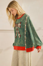 Load image into Gallery viewer, The Merry Mineral-wash Bow Pullover