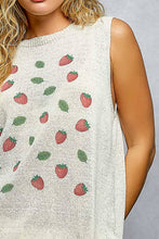Load image into Gallery viewer, Strawberry Print Thin Sweater Sleeveless Top