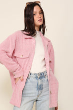 Load image into Gallery viewer, LONG SLEEVE BUTTON DOWN BRUSHED WAFFLE SHACKET