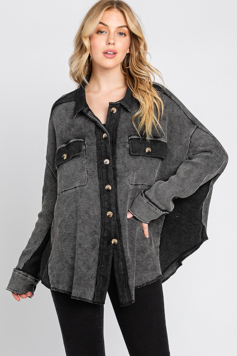 Mineral Wash Thermal Oversized Jacket