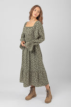 Load image into Gallery viewer, Floral Printed Smocked Detail Midi Dress