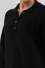 Load image into Gallery viewer, Collared Drop Shoulder Mini Sweater Dress