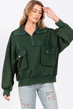 Load image into Gallery viewer, Mineral Washed Scuba Half Zip Sweatshirt