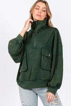 Load image into Gallery viewer, Mineral Washed Scuba Half Zip Sweatshirt