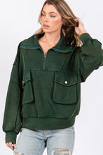 Load image into Gallery viewer, Mineral Washed Scuba Half Zip Sweatshirt