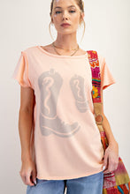 Load image into Gallery viewer, Boots Print Mineral Washed Cotton Jersey Knit Top