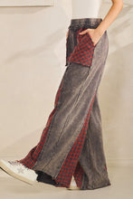 Load image into Gallery viewer, Grunge Patch Plaid Wide-leg Pants