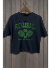 Load image into Gallery viewer, Die Cut Let&#39;s Get Pickled Pickleball Graphic Crop Tee