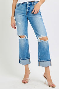 PLUS SIZE TUMMY CONTROL MID RISE CROP STRAIGHT