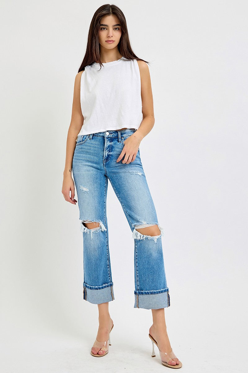 PLUS SIZE TUMMY CONTROL MID RISE CROP STRAIGHT