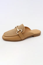 Load image into Gallery viewer, WOVEN MULE FLATS WITH  CHAIN DETAIL