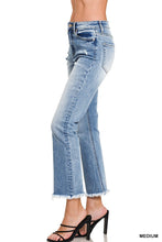 Load image into Gallery viewer, High Rise Straight Raw Hem Cropped Denim Pants