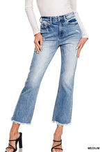 Load image into Gallery viewer, High Rise Straight Raw Hem Cropped Denim Pants