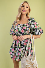 Load image into Gallery viewer, Floral Puff Sleeve Skort-like Romper