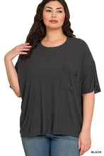 Load image into Gallery viewer, Oversized Ribbed Round Neck Short Sleeve Tee
