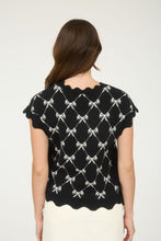 Load image into Gallery viewer, Bow Pattern Short Sleeve Side Tie Knit Pullover