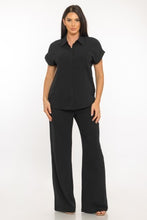 Load image into Gallery viewer, Button Down Shirt Top And Pants Set
