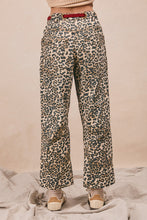 Load image into Gallery viewer, Braided Waist Belt Patch Leopard Print Pants