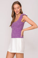 Load image into Gallery viewer, Ribbed Flutter Sleeve Minerral Wash Top