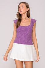 Load image into Gallery viewer, Ribbed Flutter Sleeve Minerral Wash Top