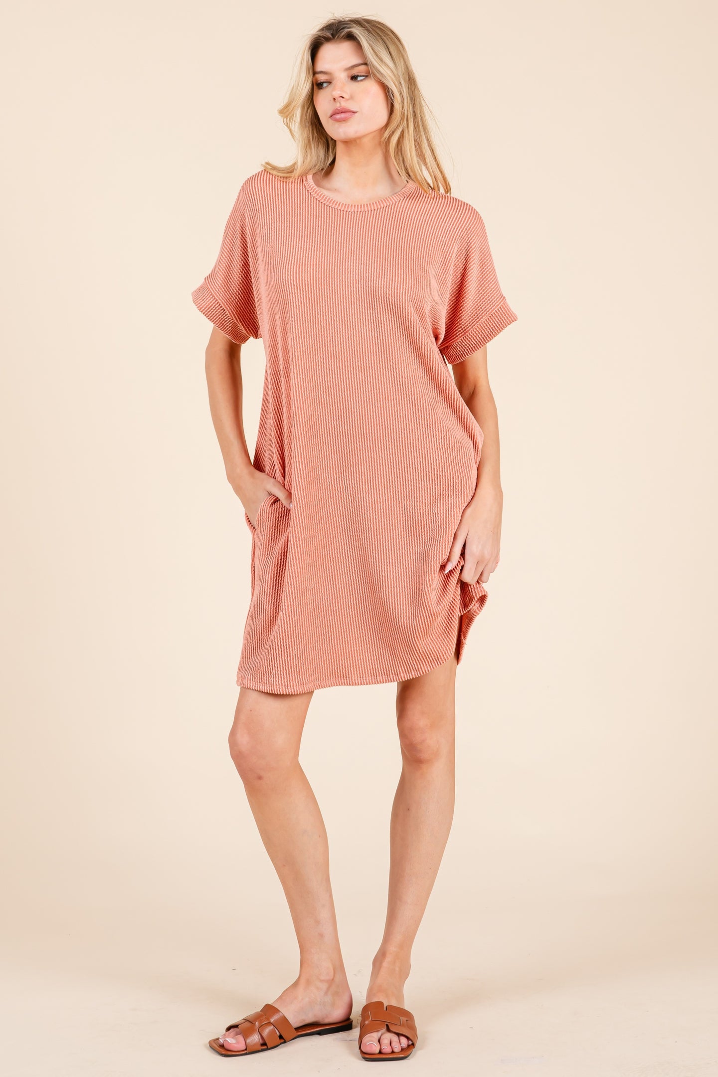 Rib Knit T-shirt Dress Cranberry Boutique Rib Knit T-shirt Dress Cranberry Boutique