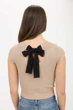 Load image into Gallery viewer, Back Tie Sweater Knit Short Sleeve Top