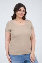 Load image into Gallery viewer, Back Tie Sweater Knit Short Sleeve Top