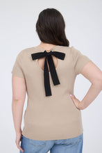 Load image into Gallery viewer, Back Tie Sweater Knit Short Sleeve Top
