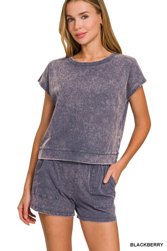 Premium Cotton Washed Sleeveless Top & Shorts Set