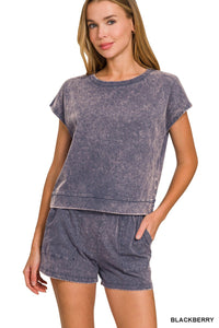 Premium Cotton Washed Sleeveless Top & Shorts Set