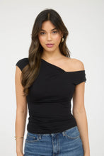 Load image into Gallery viewer, Asymmetrical Wrap Neckline Knit Top