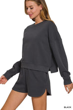Load image into Gallery viewer, Fleece Long Sleeve Sweatshirts &amp; Shorts Set