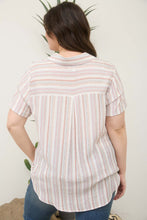Load image into Gallery viewer, Multicolor Stripe Short Sleeve Button Down
