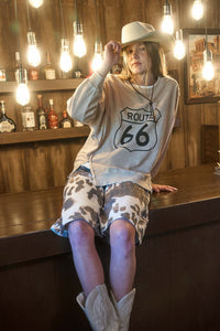 Route 66 Long Sleeve Knit Top