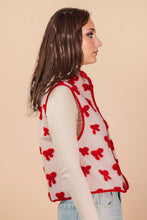 Load image into Gallery viewer, Textured Bow &amp; Floral Printed Vest