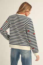 Load image into Gallery viewer, Cherry Embroidered Casual Stripe Top