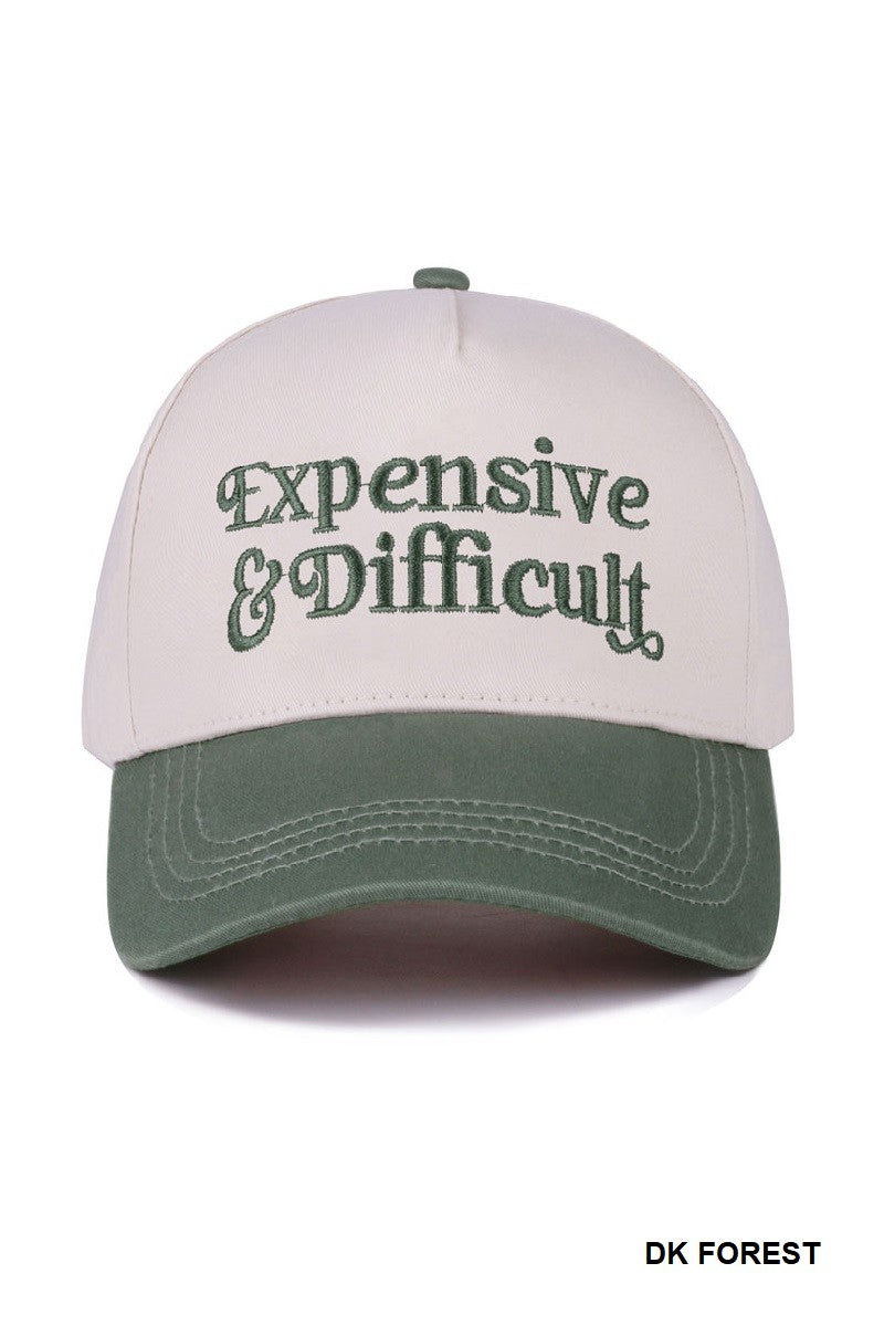 Expensive & Difficult Two Tone Canvas Cotton Cap