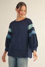 Load image into Gallery viewer, Color-block Raglan Sleeve Solid Top