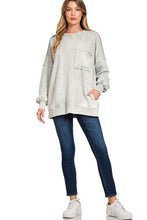 Load image into Gallery viewer, Halo Washed French Terry Exposed-seam Sweatshirt