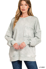 Load image into Gallery viewer, Halo Washed French Terry Exposed-seam Sweatshirt