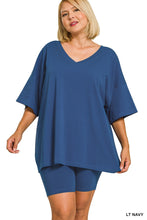 Load image into Gallery viewer, COTTON V-NECK TOP AND BIKER SHORTS SET