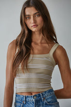 Load image into Gallery viewer, Weekend Striped Ribbed Tank