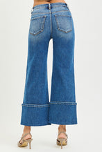 Load image into Gallery viewer, High Rise Cropped Wide Leg Cuff Button Detail