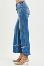 Load image into Gallery viewer, High Rise Cropped Wide Leg Cuff Button Detail