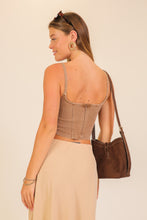 Load image into Gallery viewer, Stretchy Denim Corset Tank Top