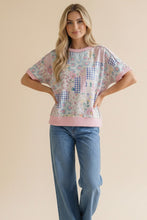 Load image into Gallery viewer, Floral Patchwork Top With Triangle Detail